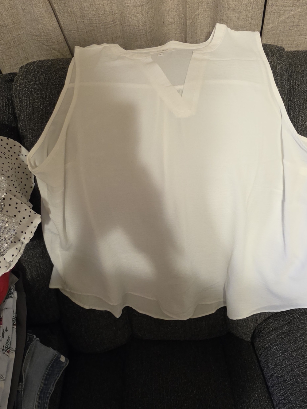 Maurices White Sleeveless V-Neck Tank Top